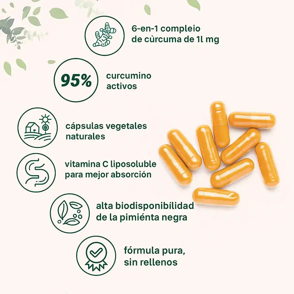 Turmeric Curcumin 95%: El antiinflamatorio mas potente + dile adios a los dolores 250Q + ENVIO GRATIS SUPER OFERTA COMPRA 2 Y TE MANDAMOS UN TERCERO DE REGALO FORMATO 60 CAPSULAS MEGA CONCENTRADO 2 AL DIA !!!