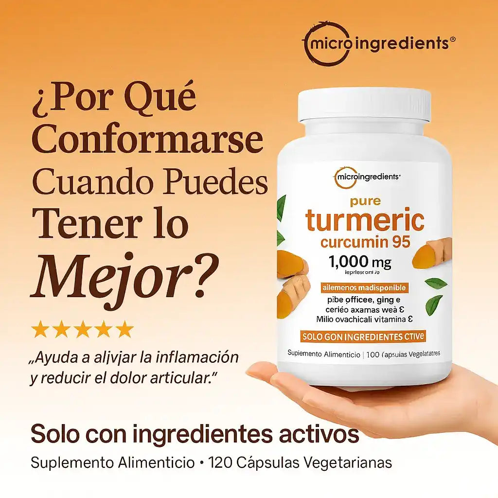 Turmeric Curcumin 95%: El antiinflamatorio mas potente + dile adios a los dolores 250Q + ENVIO GRATIS SUPER OFERTA COMPRA 2 Y TE MANDAMOS UN TERCERO DE REGALO FORMATO 60 CAPSULAS MEGA CONCENTRADO 2 AL DIA !!!
