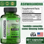 ASHWAGANDHA AMERICANO | ALTA CONCENTRACIÓN | 5500 mg | 60 Cápsulas NUEVA FORMULA TOMA 2 AL DÍA .🎯 Controla el Estrés y Duerme Mejor . LLEVE 4 Y TE REGALAMOS 1 +